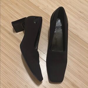 Vintage Stuart Weitzman Square Toe Nylon Pumps